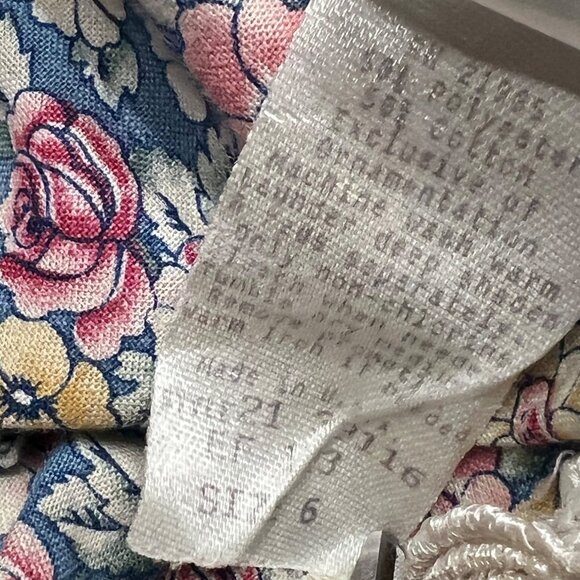 Vintage 80's Peaches 'n Cream Floral Long Sleeve Prairie Dress Size 6 - Picture 9 of 9